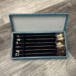 VTG Asian STERLING SILVER ICED TEA SPOONS Set of (6)